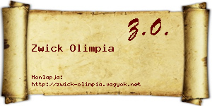 Zwick Olimpia névjegykártya